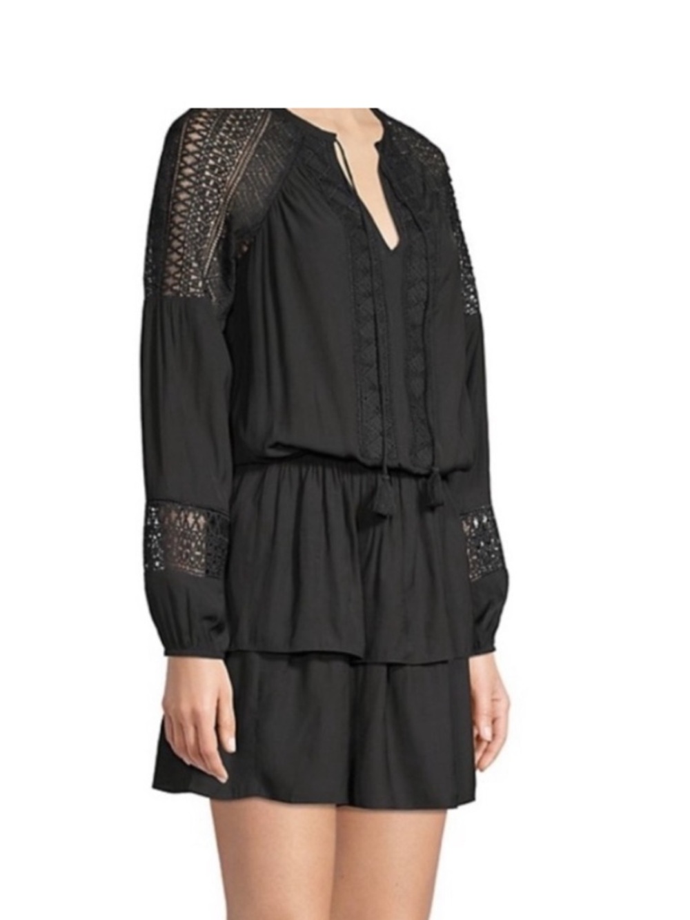 Ramy Brook Winnie Long-Sleeve Lace Panel Dress